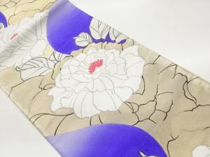 花葉模様織り出し袋帯